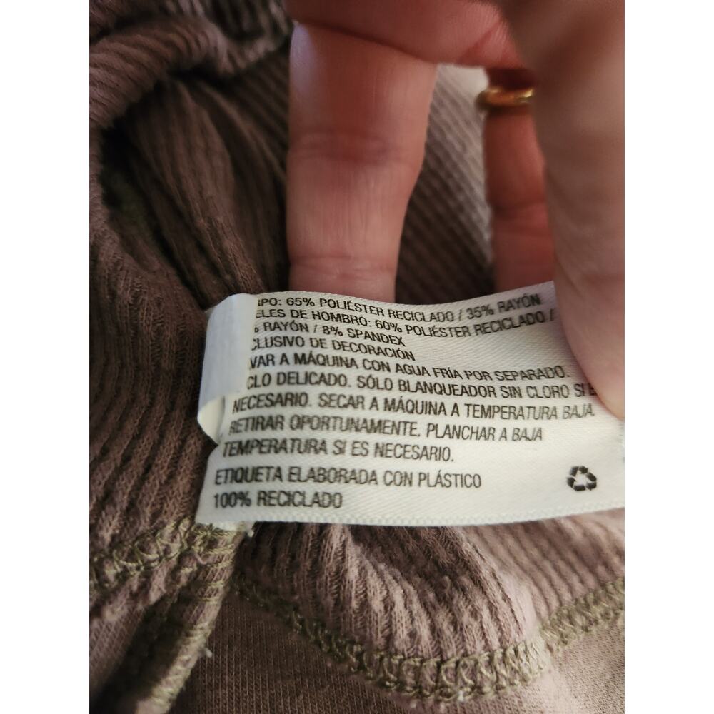 Joy Lab Brown Ribbed Layered Sweatshirt Top Medium Athleisure - Picture 4 of 5